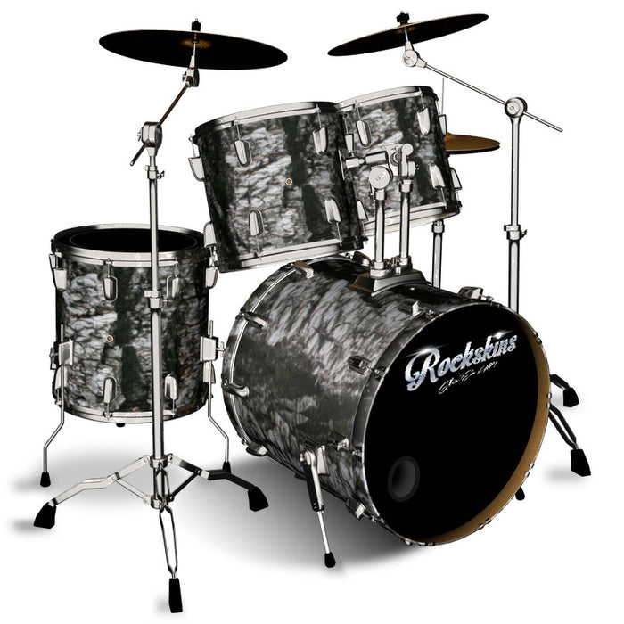 Black Channel Bark Drum Wrap