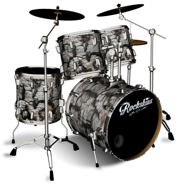 Black Oak Tree Bark Drum Wrap