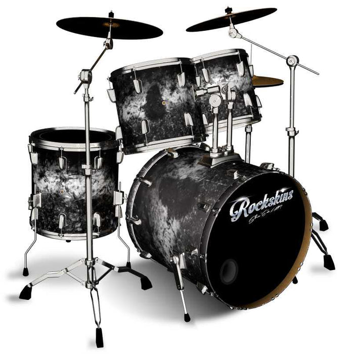 Black Scratch Metal Drum Wrap