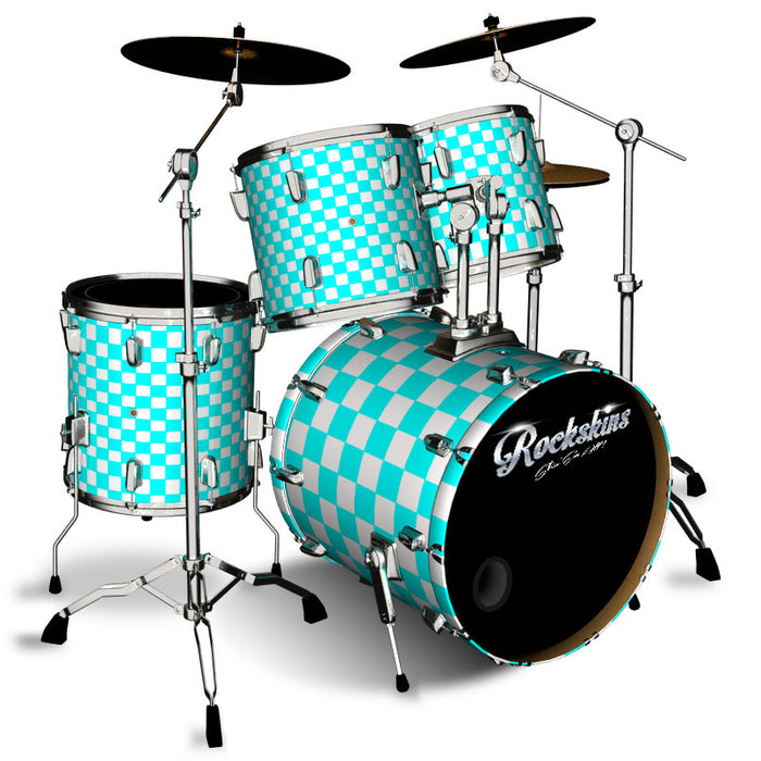 Powder Blue and White Checker