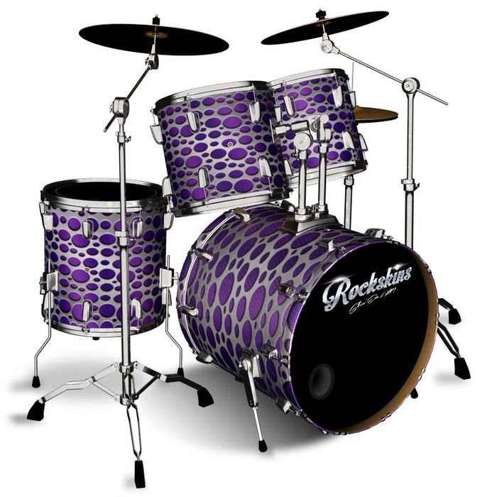 Purple Carbon Fiber Steel Overlay Drum Wrap