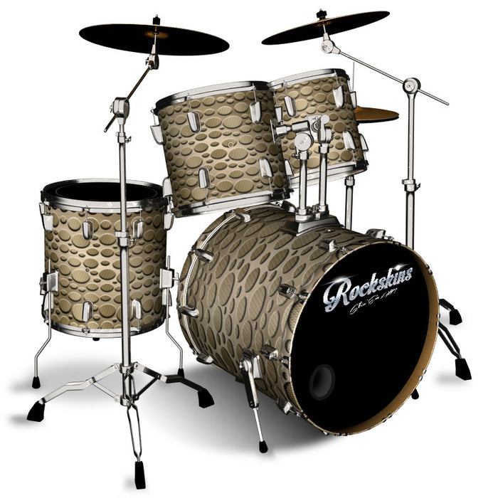 Gold Carbon Fiber with Gold Overlay Drum Wrap