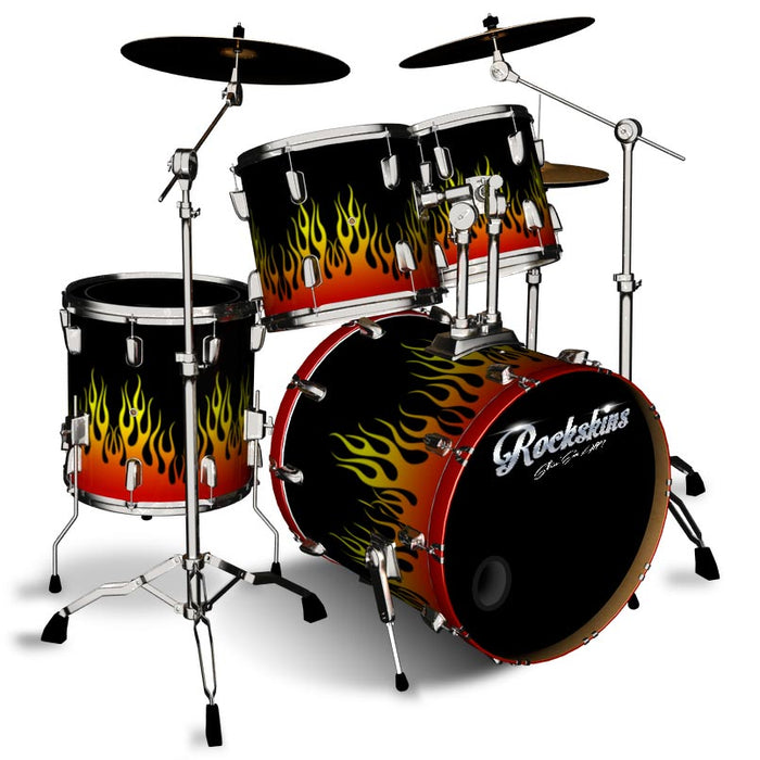 Traditional Gradient Hot Rod Flames Fire Drum Wrap