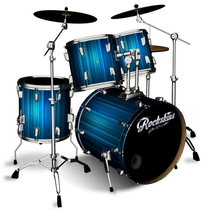 Deep Blue Horizontals Drum Wrap