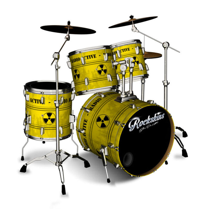 Radio Active Text Barrel Drum Wrap