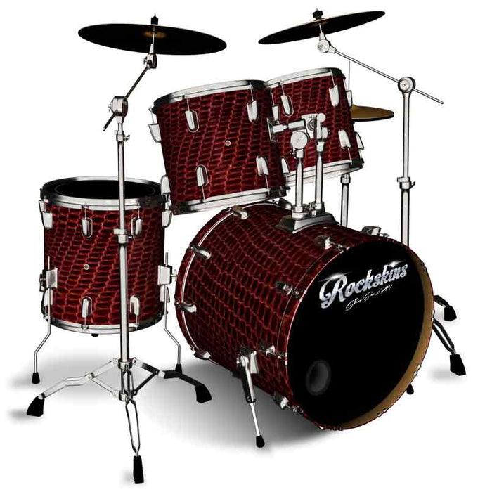 Red and Black Snakeskin Drum Wrap 10