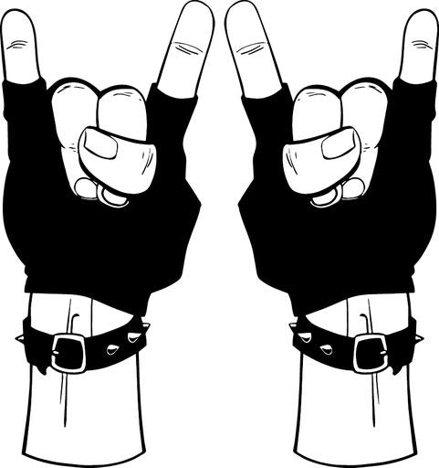 Rock N Roll Devil Hands 3" x 6" Set of 2 Decals