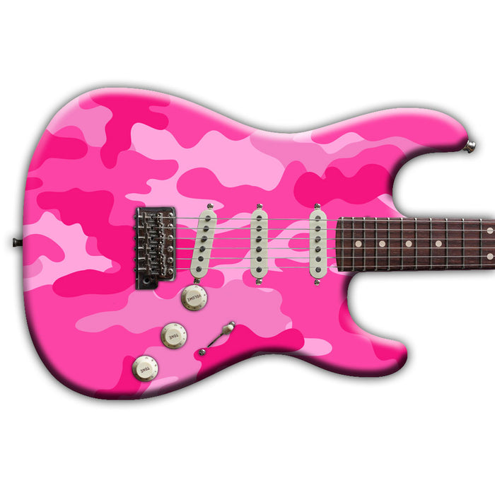 Hot Pink Camo Guitar Wrap