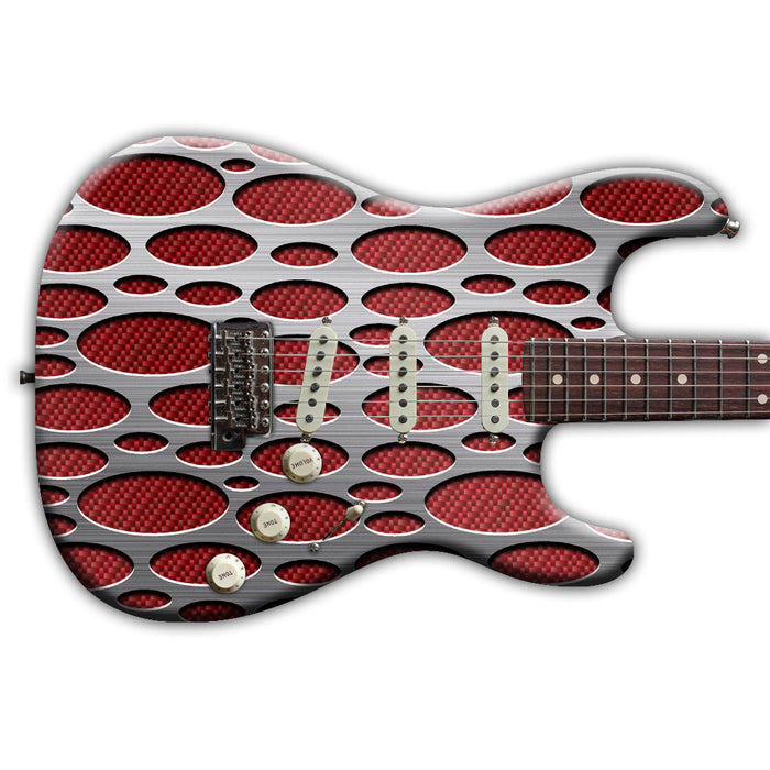 Burgundy Wine Carbon Fiber Steel Overlay Guitar Wrap
