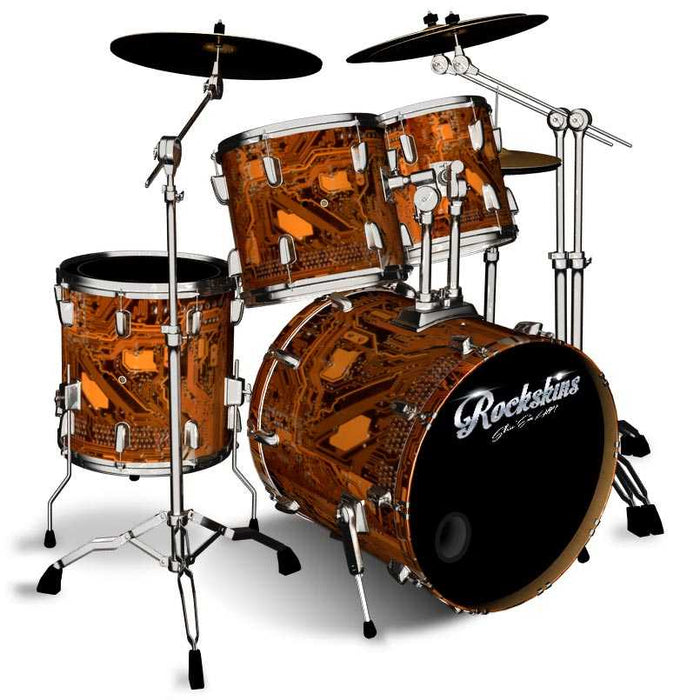Orange Motherboard Drum Wrap