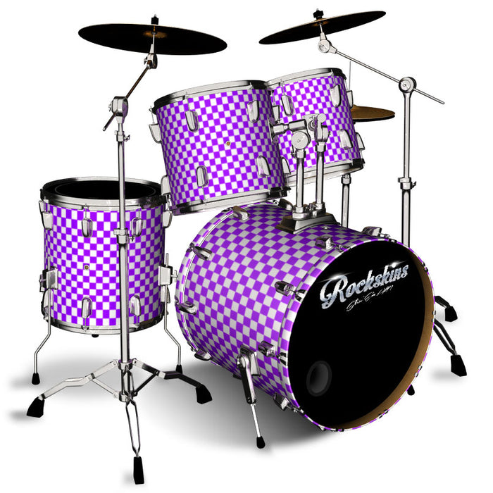 Purple and White Checker Drum Wrap