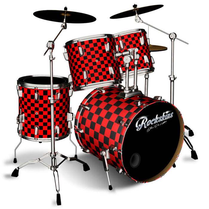 Red and Black Checker Drum Wrap