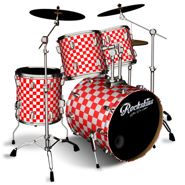 Red and White Checker Drum Wrap